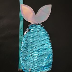 Jot Sequined Mermaid Tail-shaped Pencil Bag 9x4.25"